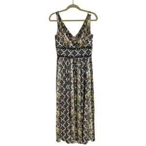 White House Black Market Multicolor‎ Capri Stripe Matte Jersey Maxi Lined Dress